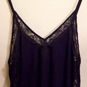 Womens - F21 Navy Blue Cropped Tank (Large)